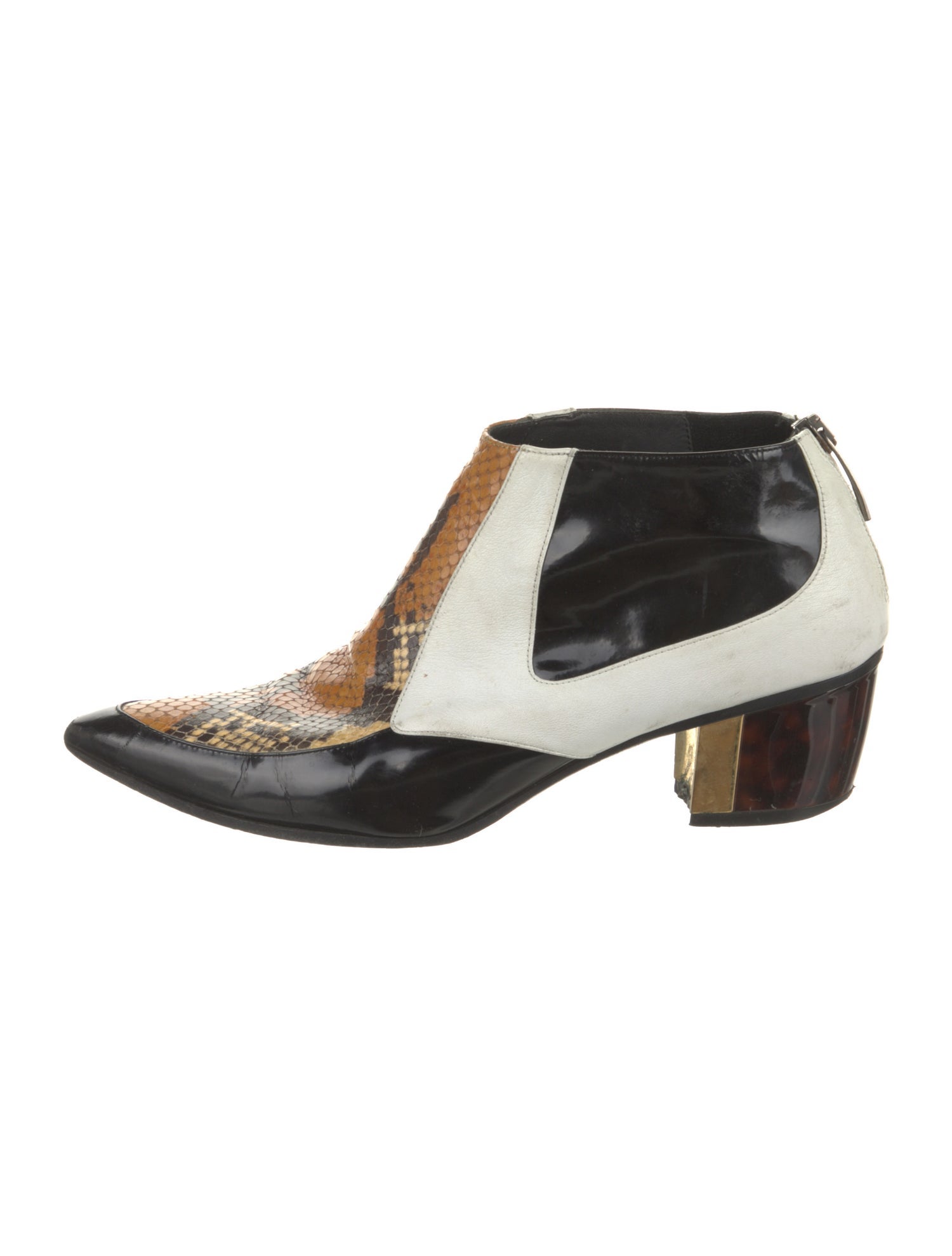 Rodarte Snakeskin Colorblock Pattern Boots