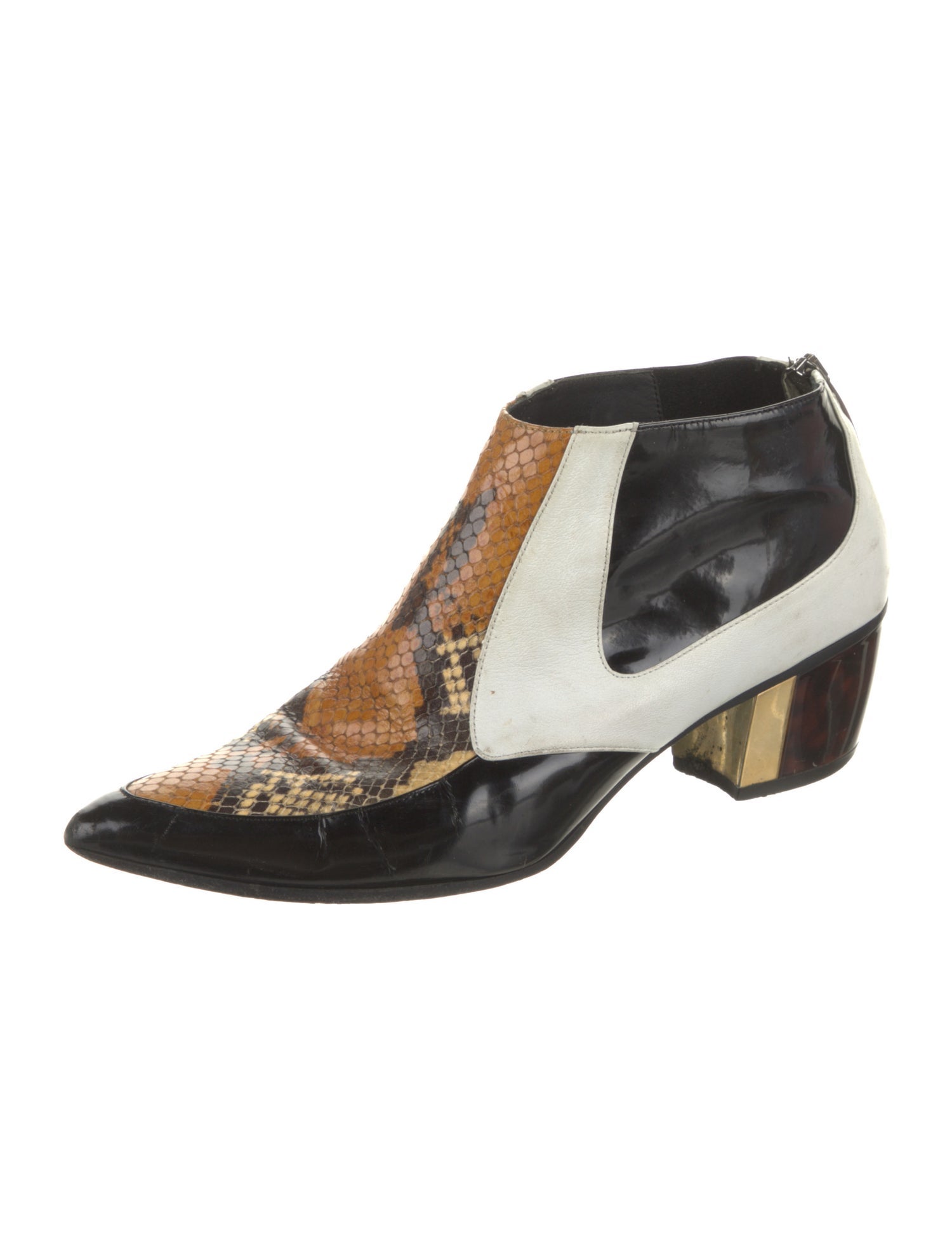 Rodarte Snakeskin Colorblock Pattern Boots