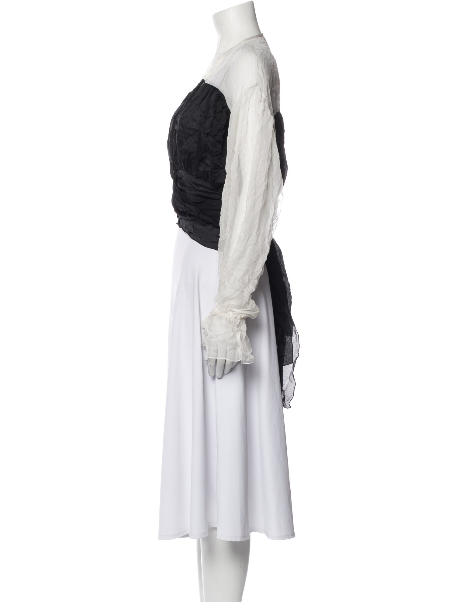 Rodarte Silk V-Neck Crop Top