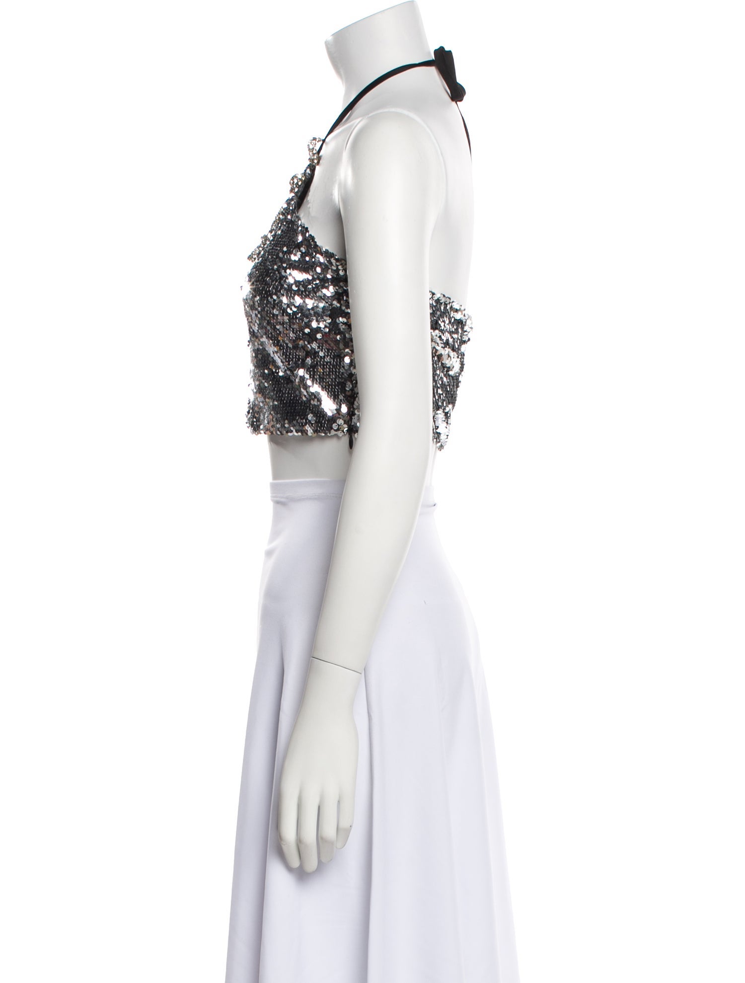 Rodarte Halterneck Sleeveless Crop Top
