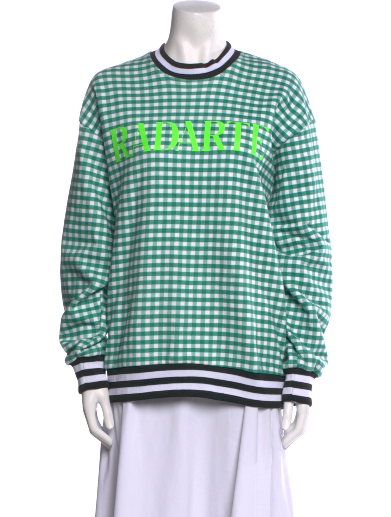 Rodarte Plaid Print Crew Neck Sweatshirt
