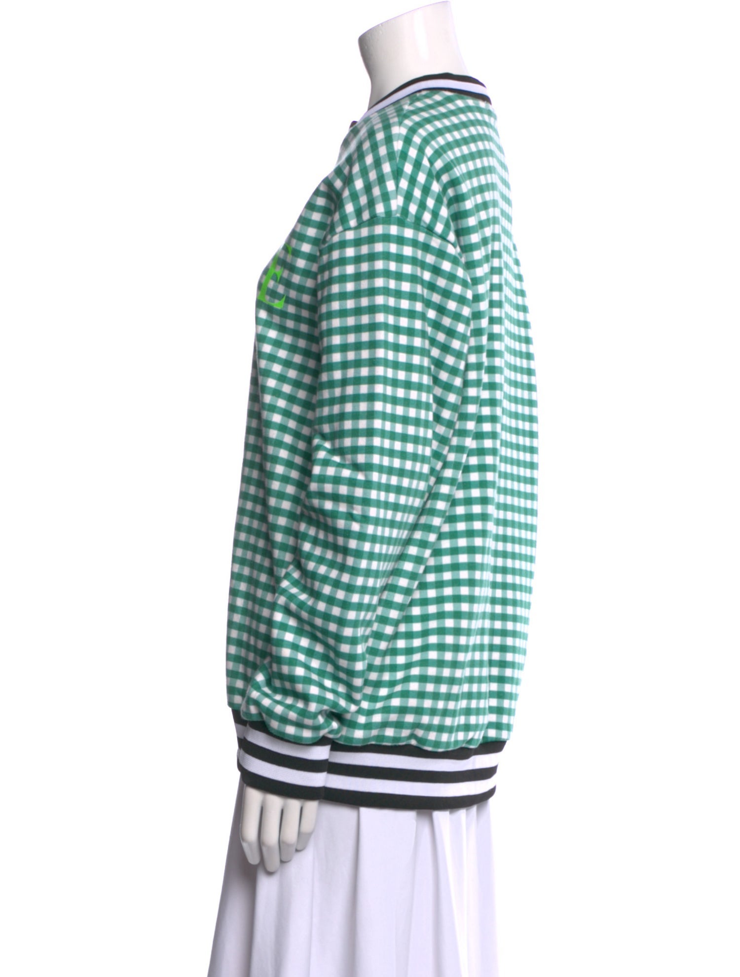 Rodarte Plaid Print Crew Neck Sweatshirt