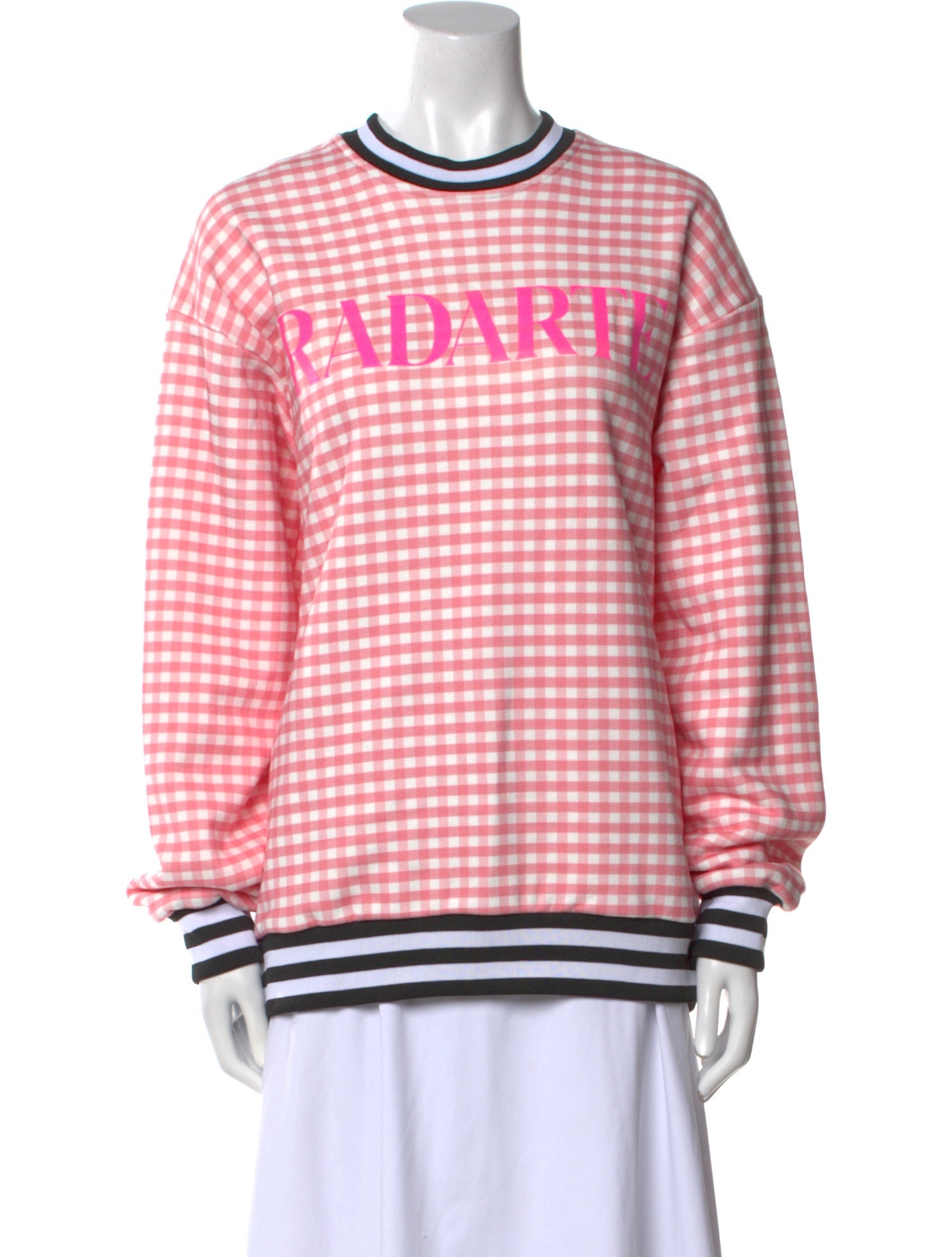 Rodarte Plaid Print Crew Neck Sweatshirt