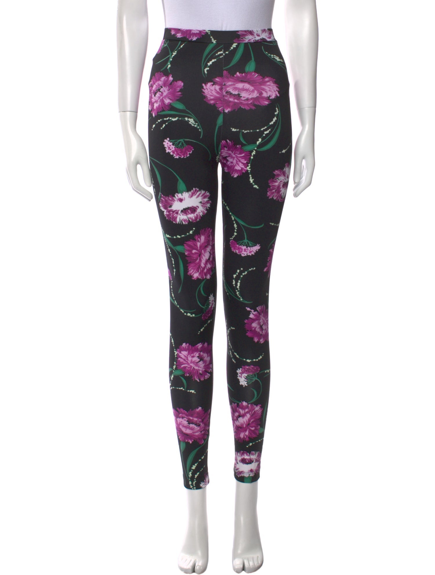 Rodarte Floral Print Skinny Leg Pants
