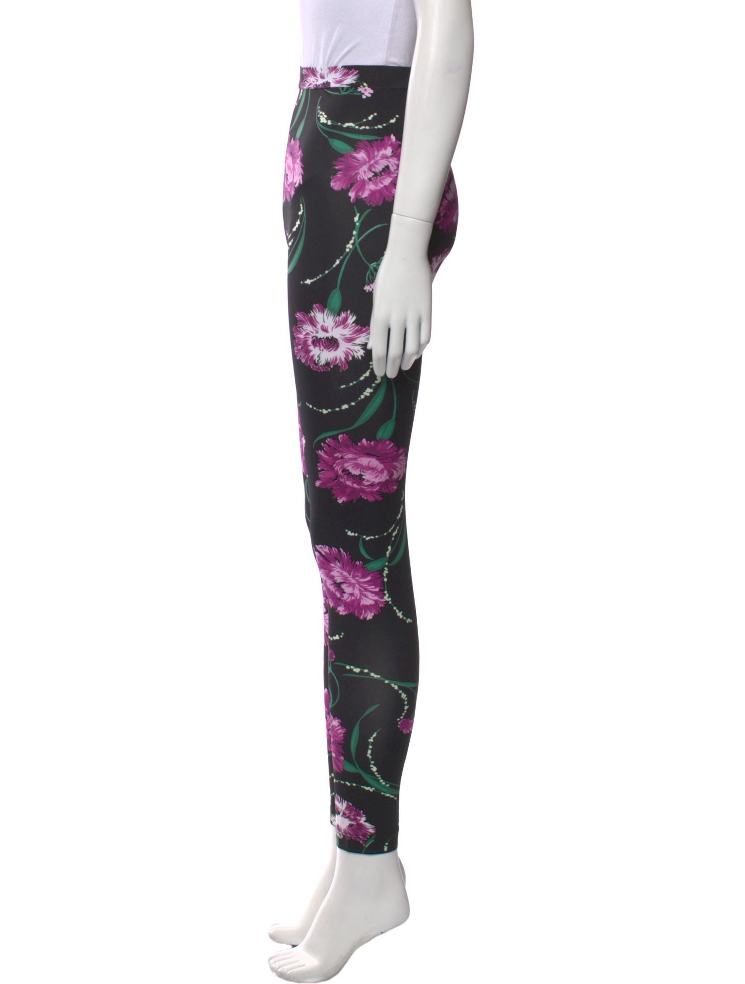 Rodarte Floral Print Skinny Leg Pants