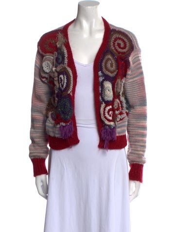 Rodarte Knitwear Merino Wool Printed Sweater L