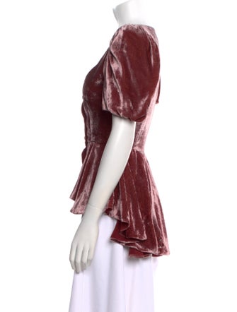 Rodarte Square Neckline Short Sleeve Button-Up Top