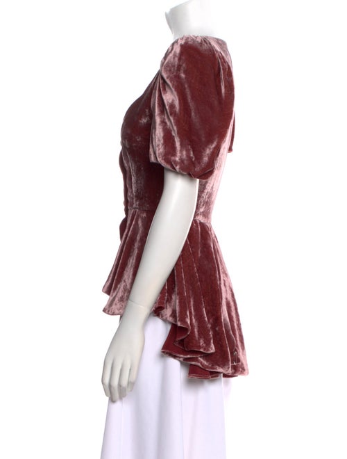 Rodarte Square Neckline Short Sleeve Button-Up Top