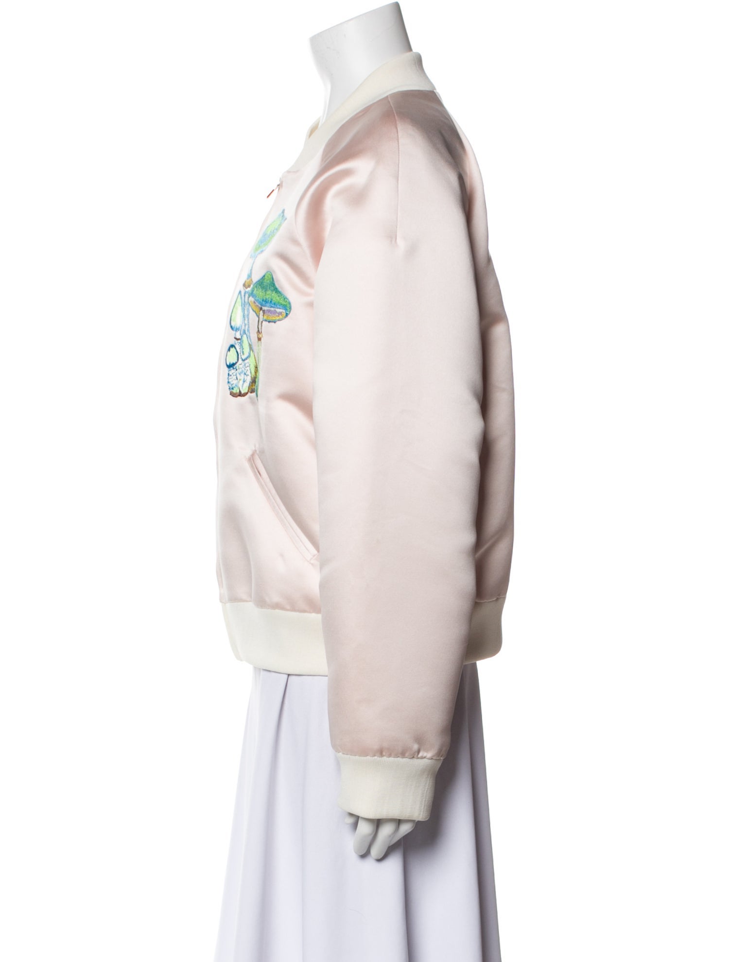 Rodarte Silk Graphic Print Bomber Jacket