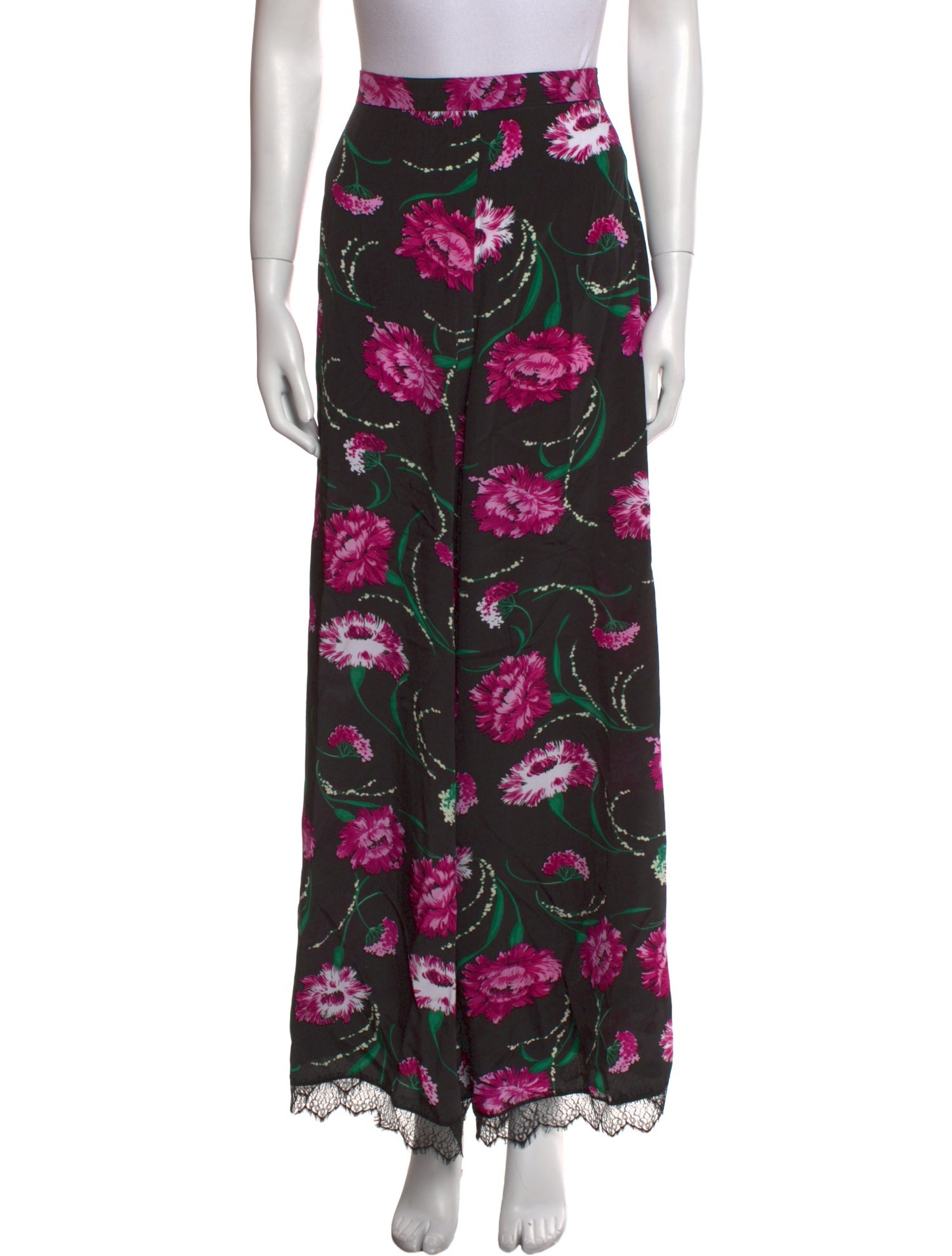 Rodarte Floral Print Wide Leg Pants