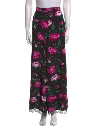 Rodarte Floral Print Wide Leg Pants