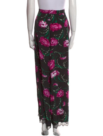Rodarte Floral Print Wide Leg Pants