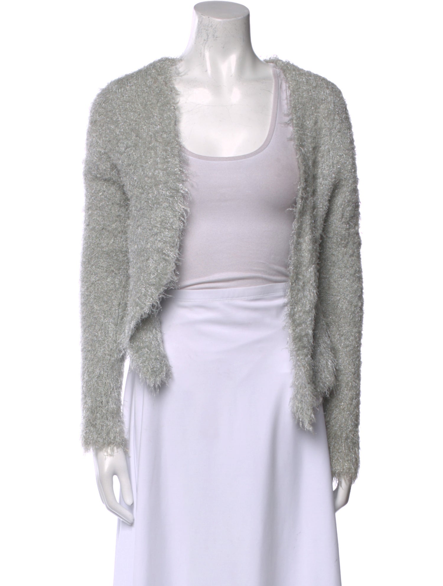 Rodarte Open Front Long Sleeve Crop Top