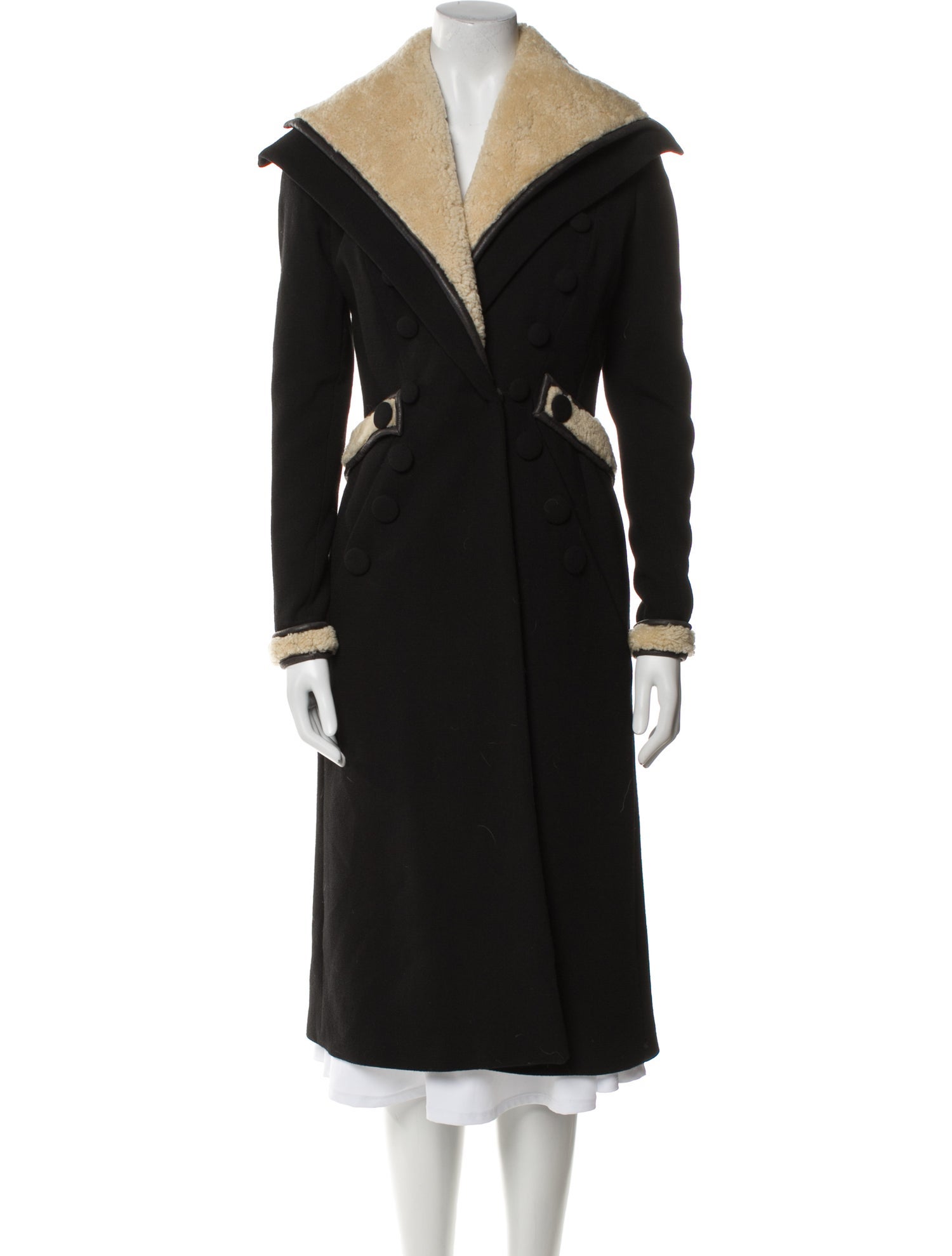 Rodarte Wool Faux Fur Coat