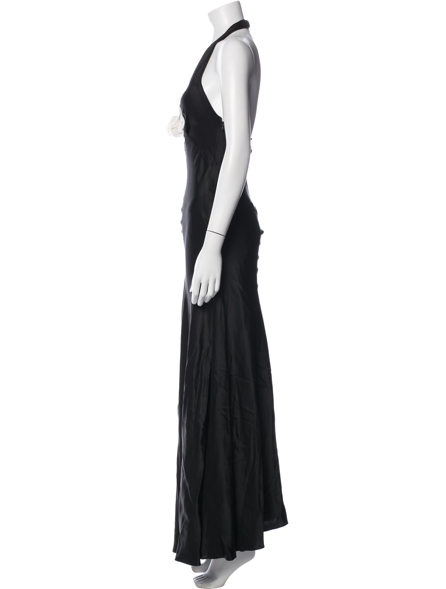 rodarte black silk dress Black Velvet And Silk Satin Dress With Gathered Bust And Ribbon Detail