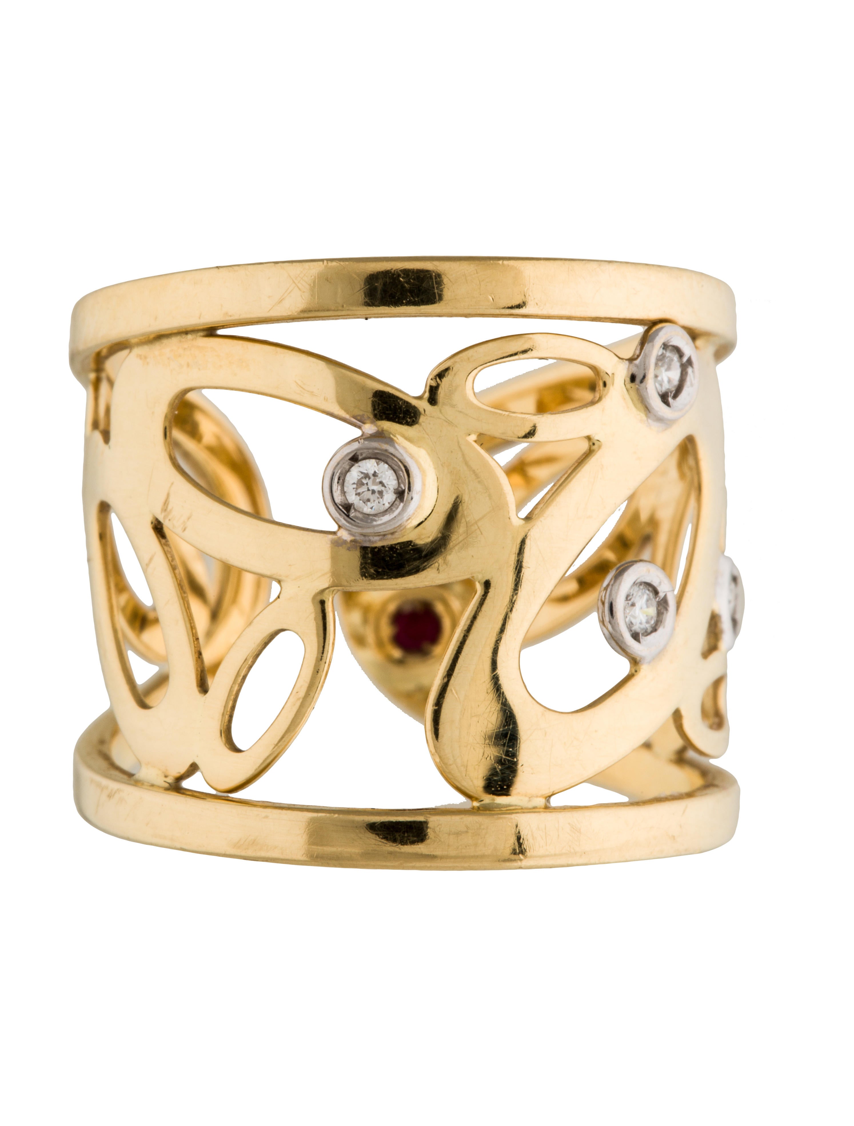 Roberto Coin 18K Diamond Chic & Shine Cuff Ring Rings ROE21417 The RealReal