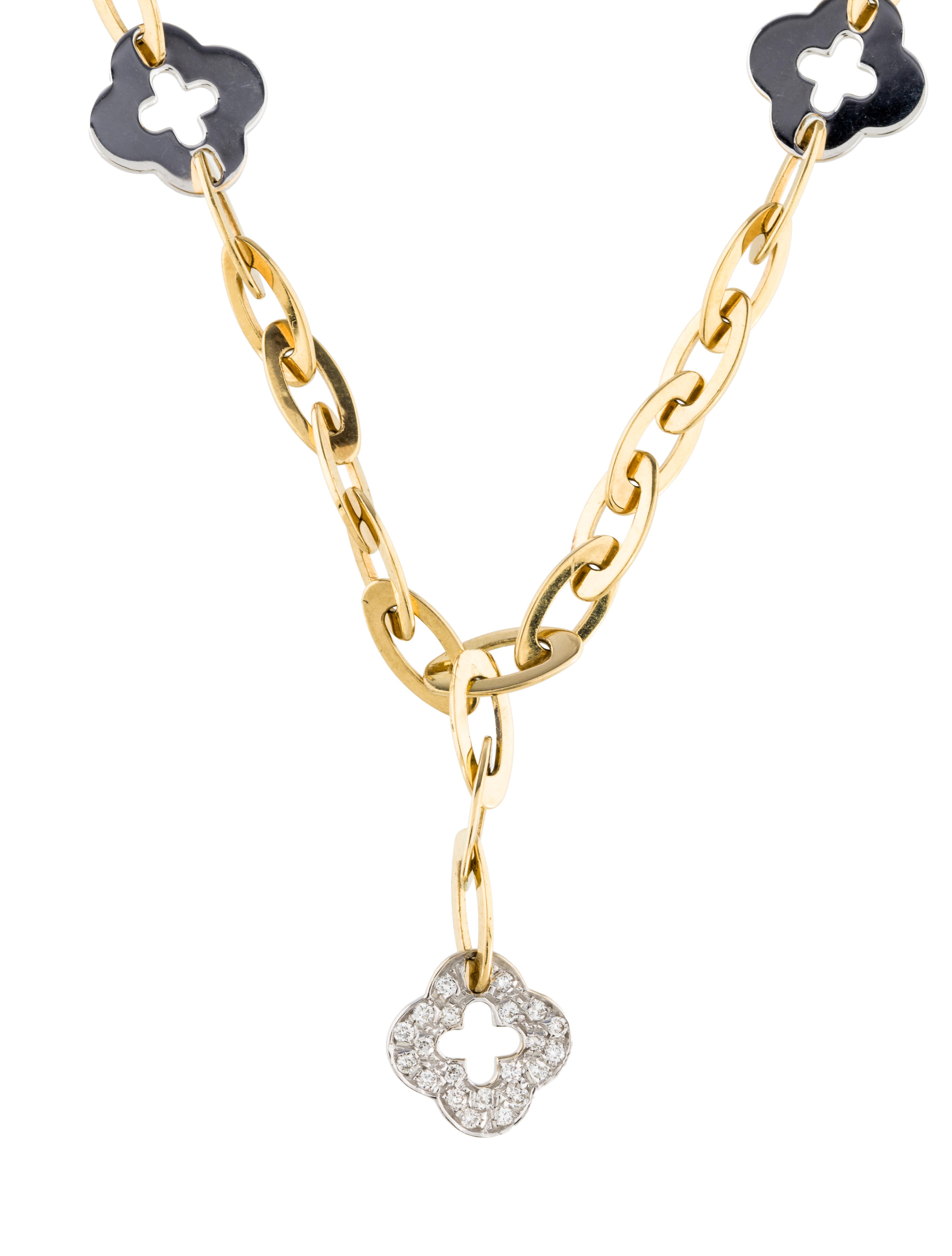 diamond quatrefoil necklace