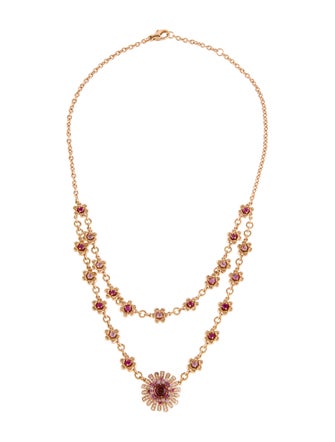 Roberto Coin 18K Tourmaline, Sapphire & Diamond Art Nouveau Collar Necklace