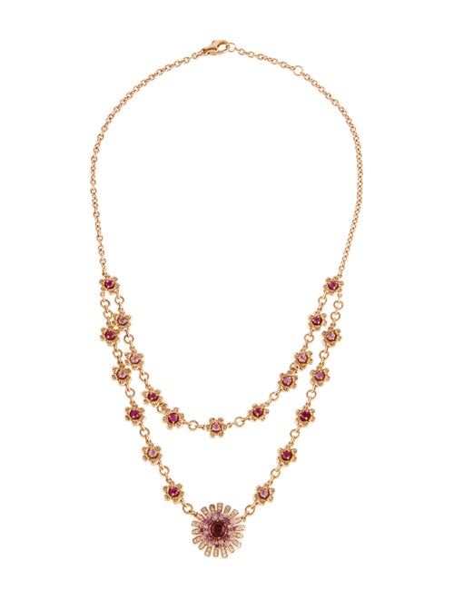 Roberto Coin 18K Tourmaline, Sapphire & Diamond Art Nouveau Collar Necklace