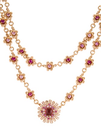 Roberto Coin 18K Tourmaline, Sapphire & Diamond Art Nouveau Collar Necklace