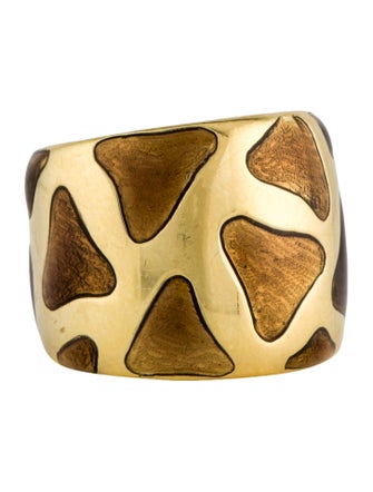 Roberto Coin Enamel Giraffe Wide Band Ring