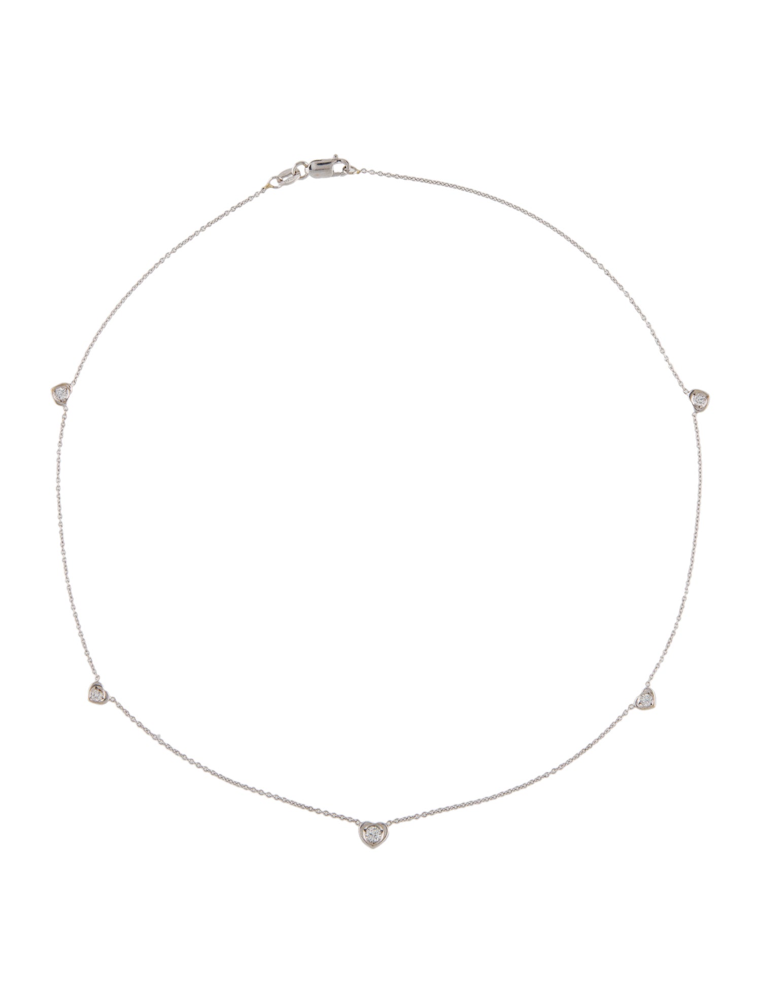 Roberto Coin 18K Diamond Heart Station Necklace