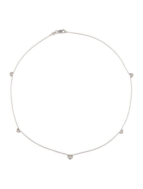 Roberto Coin 18K Diamond Heart Station Necklace