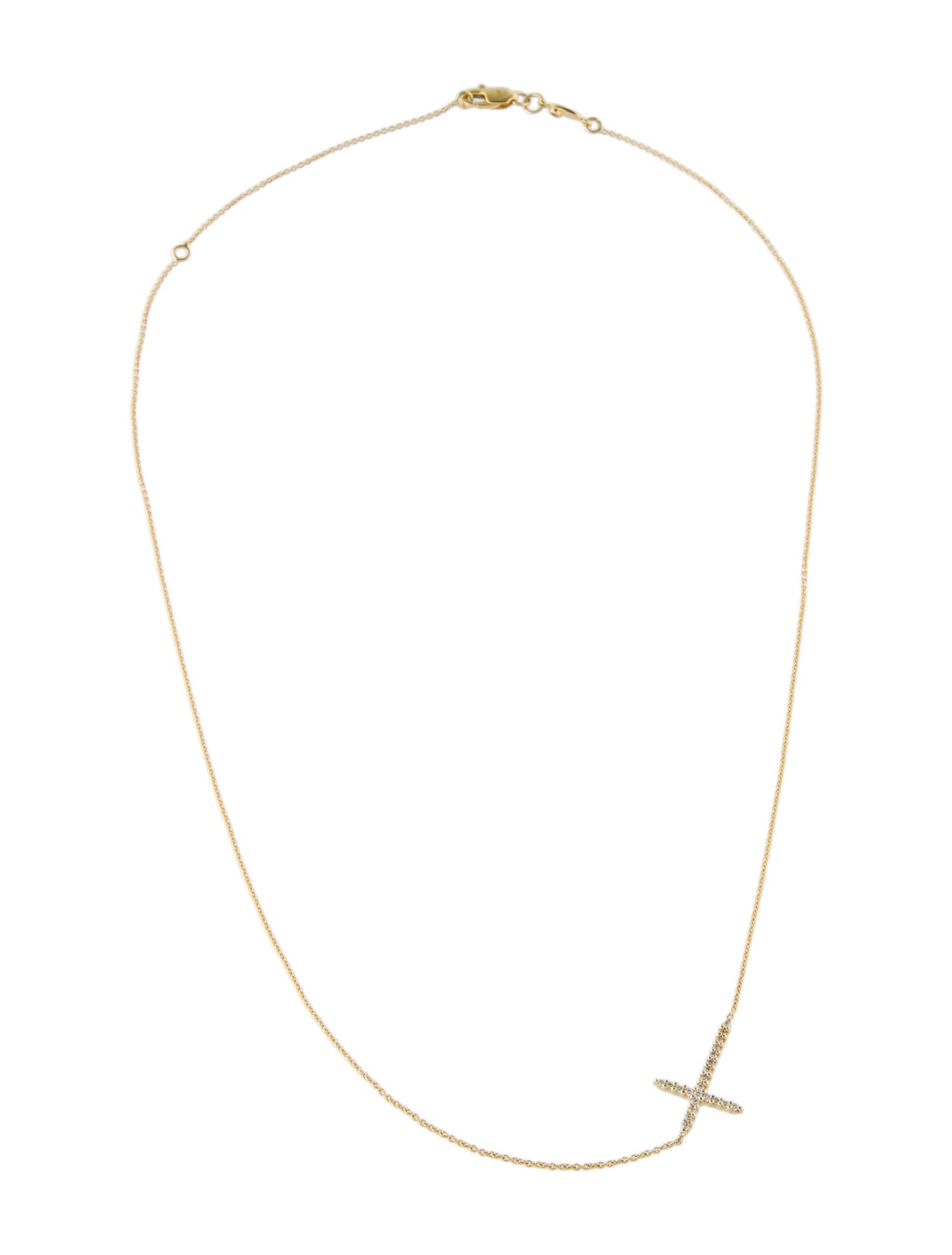 Roberto Coin Diamond Cross Station Necklace