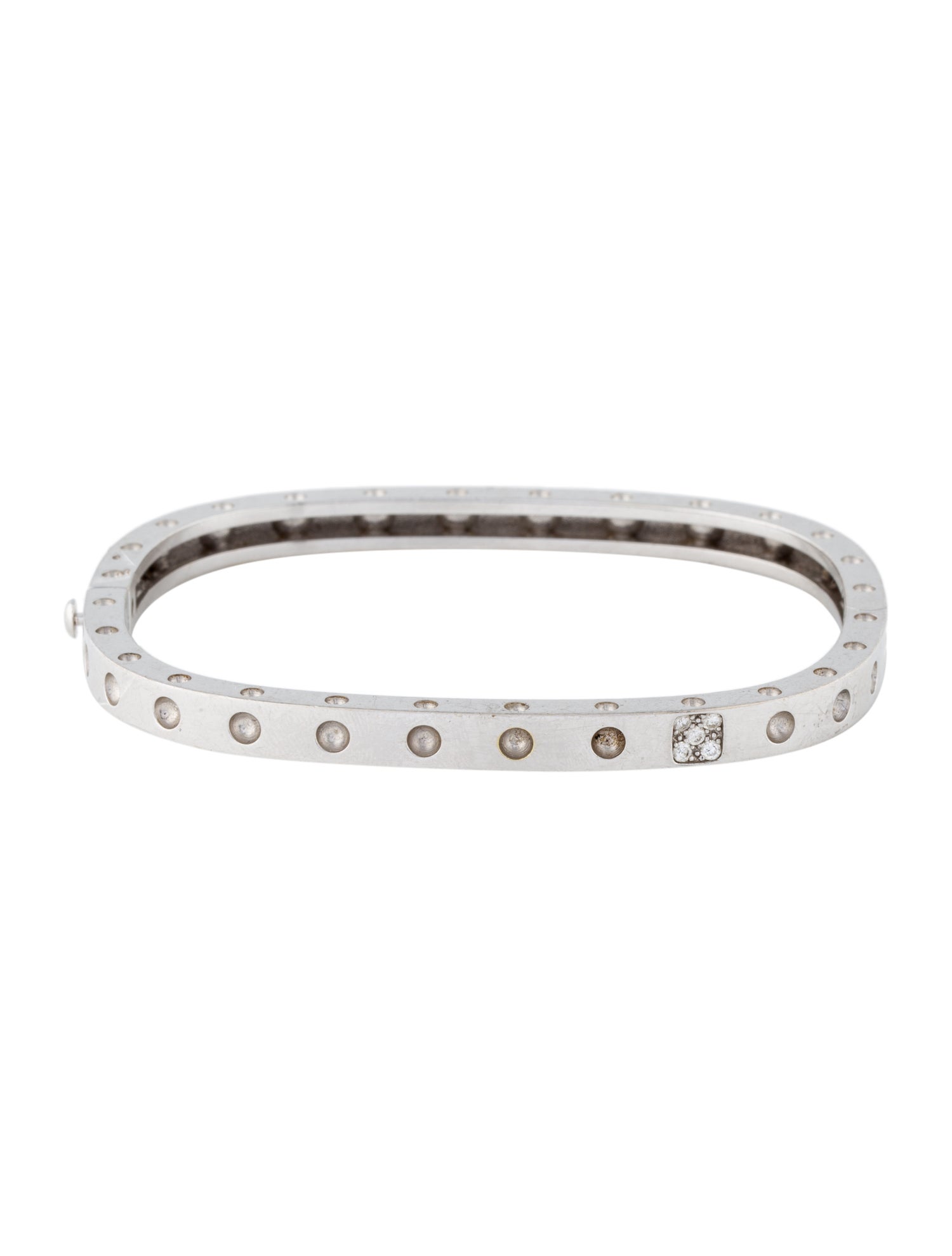 Roberto Coin 18K Diamond Pois Moi Square Bangle