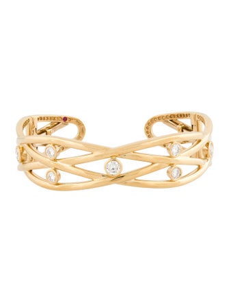 Roberto Coin 18K 1.15ctw Diamond Baci Cento Cuff Bracelet