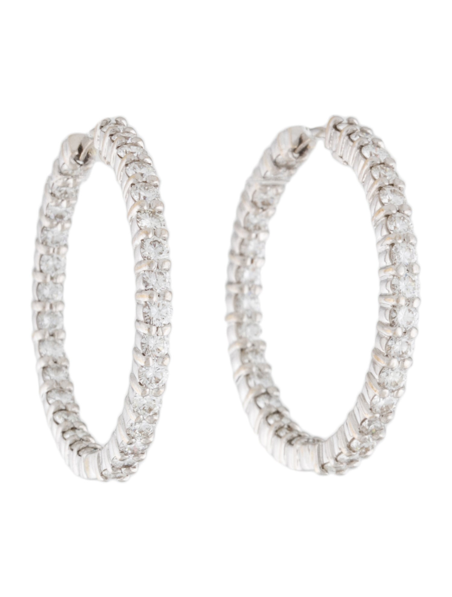 Roberto Coin 18K 2.72ctw Diamond Inside-Out Hoop Earrings