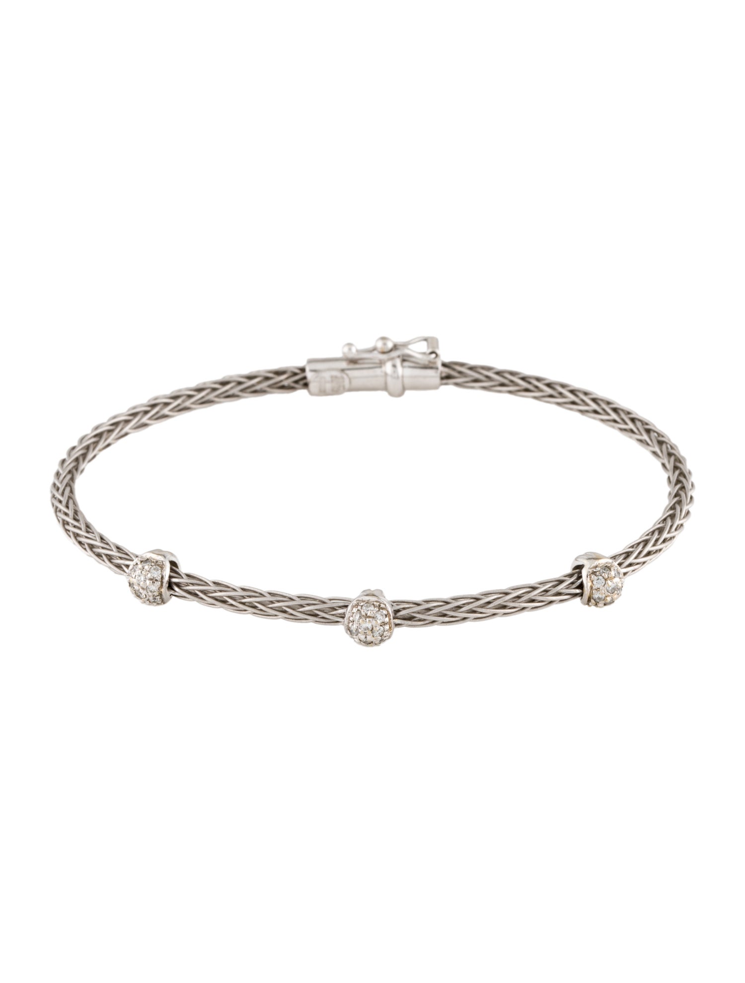 Roberto Coin 18K Diamond Woven Station Bracelet