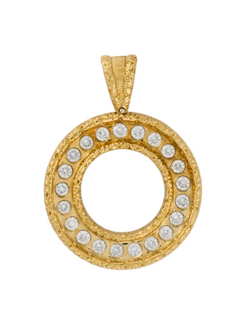 Roberto Coin 18K 1.47ctw Diamond Coin Cento Florentine Pendant