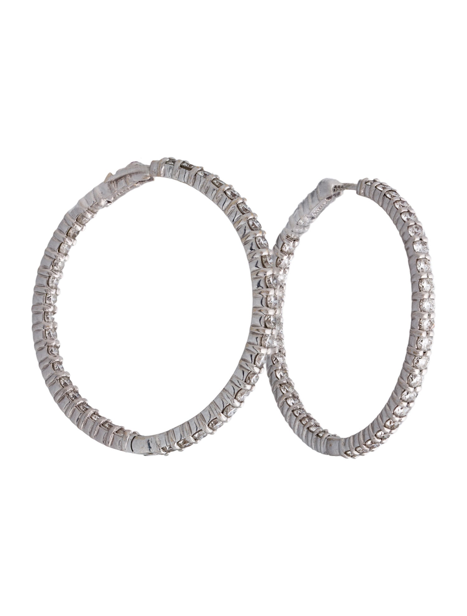 Roberto Coin 18K 3.80ctw Diamond Inside-Out Hoop Earrings