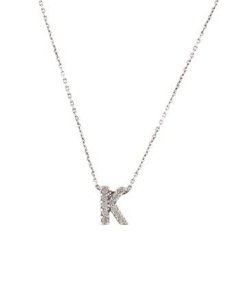 Roberto Coin 18K Diamond Letter 'K' Pendant Necklace