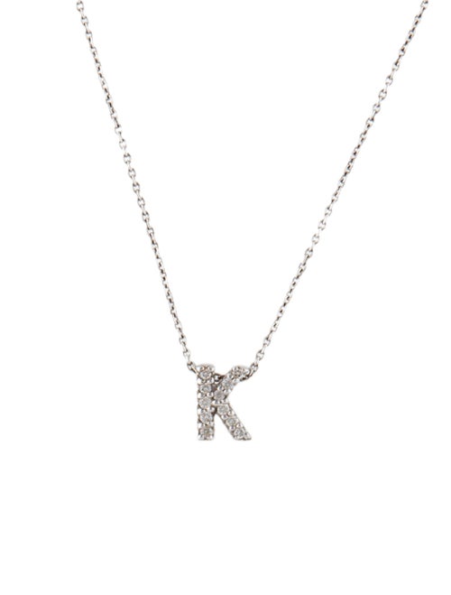 Roberto Coin 18K Diamond Letter 'K' Pendant Necklace
