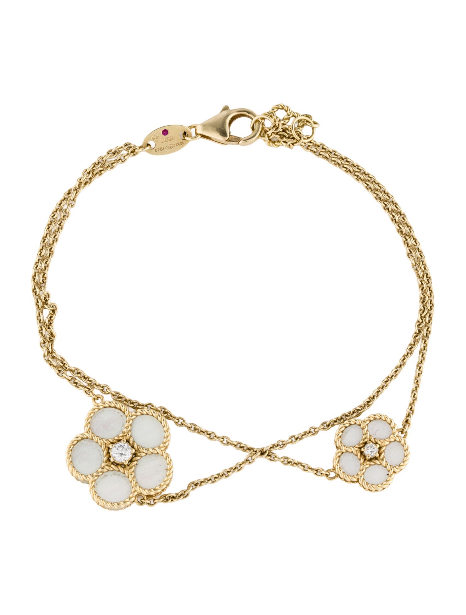 Roberto Coin 18K Mother of Pearl & Diamond Daisy Station Bracelet