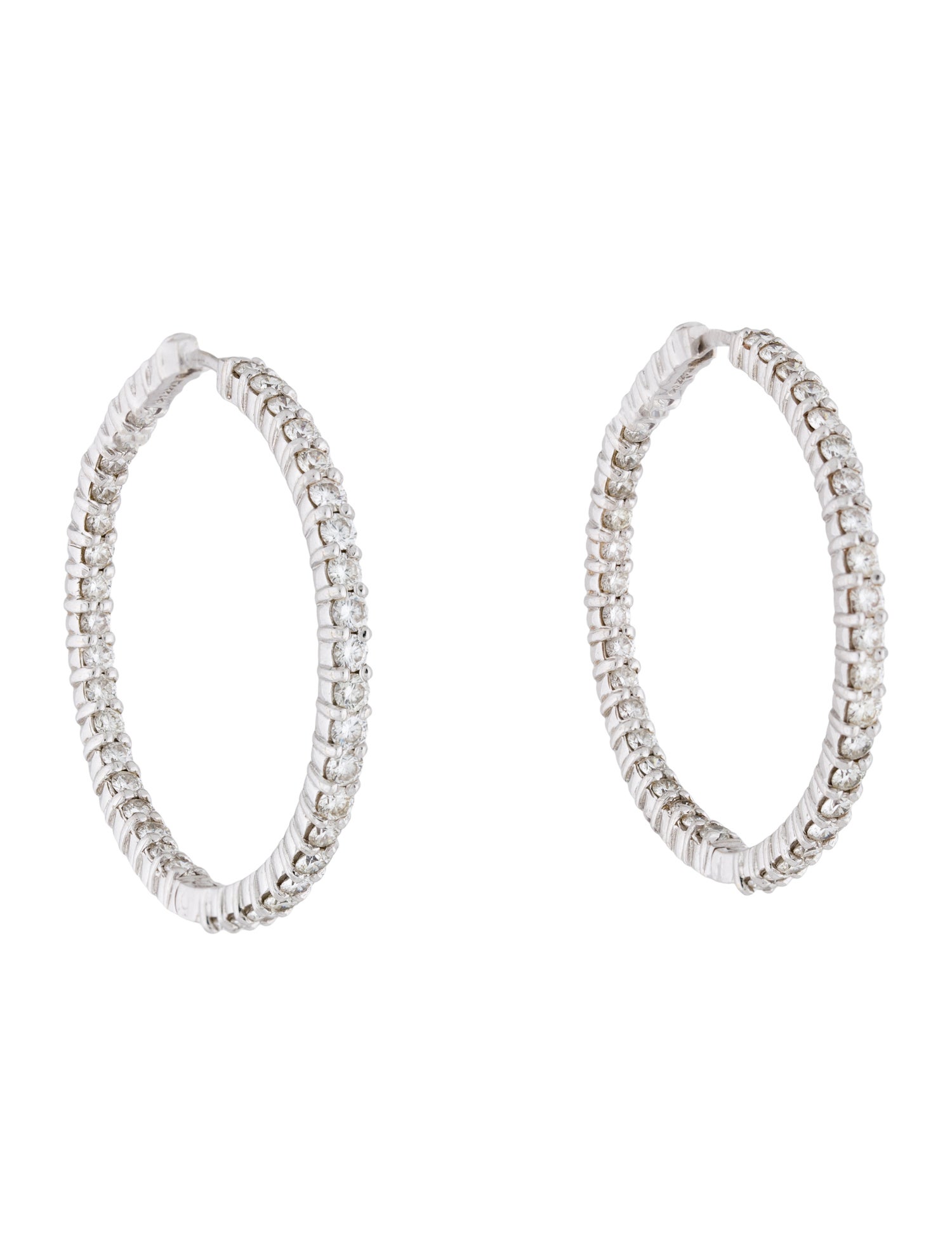 Roberto Coin 18K Diamond Inside Outside Hoop Earrings