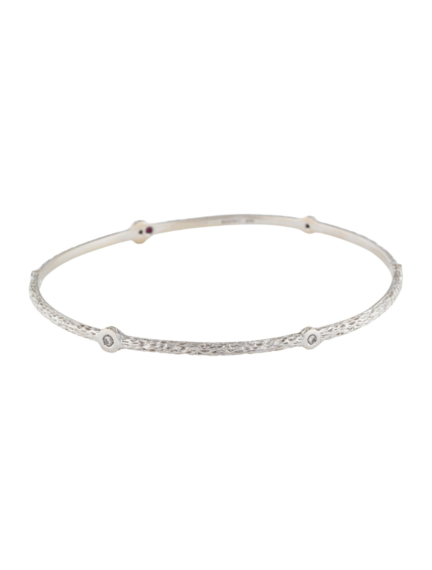Roberto Coin 18K Diamond Hammered Bangle Bracelet