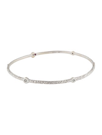 Roberto Coin 18K Diamond Hammered Bangle Bracelet