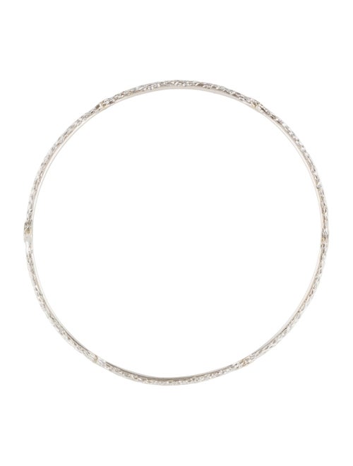 Roberto Coin 18K Diamond Hammered Bangle Bracelet