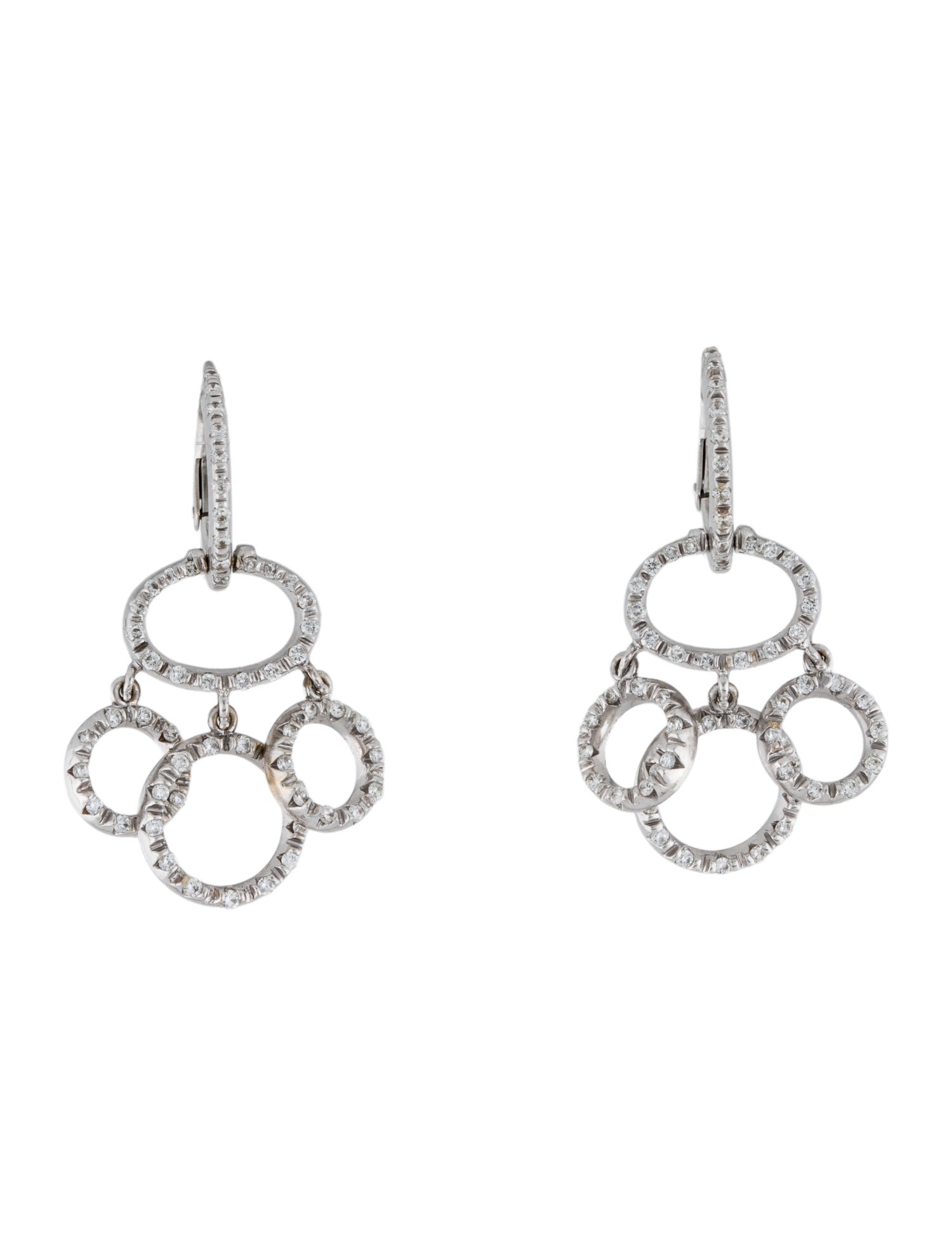 Roberto Coin 18K Diamond Circle Drop Earrings
