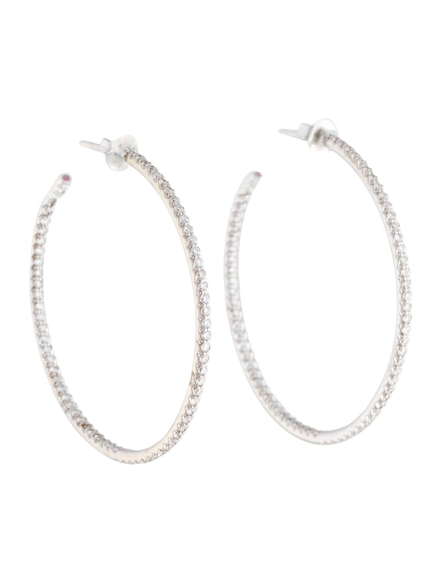 Roberto Coin 18K 1.39ctw Diamond Inside-Out Hoop Stud Earrings