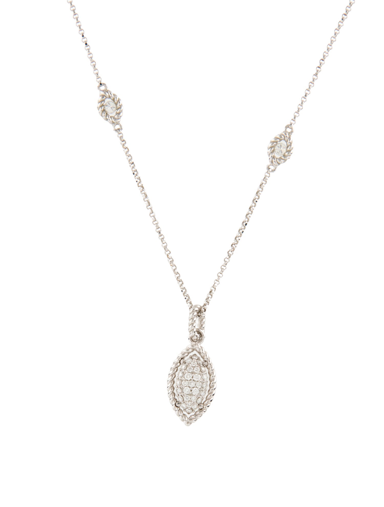 Roberto Coin 18K Diamond Station Pendant Necklace