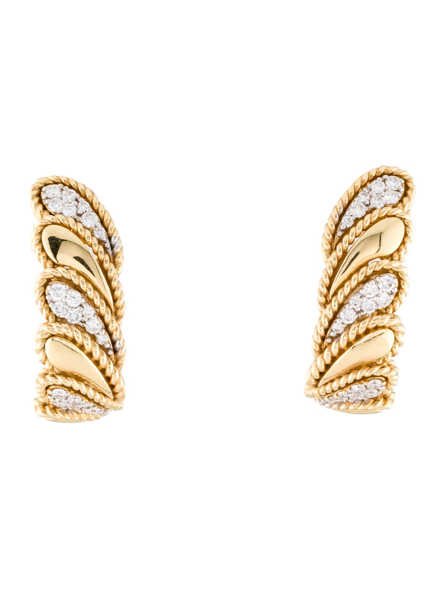 Roberto Coin 18K Diamond Byzantine Barocco Earrings