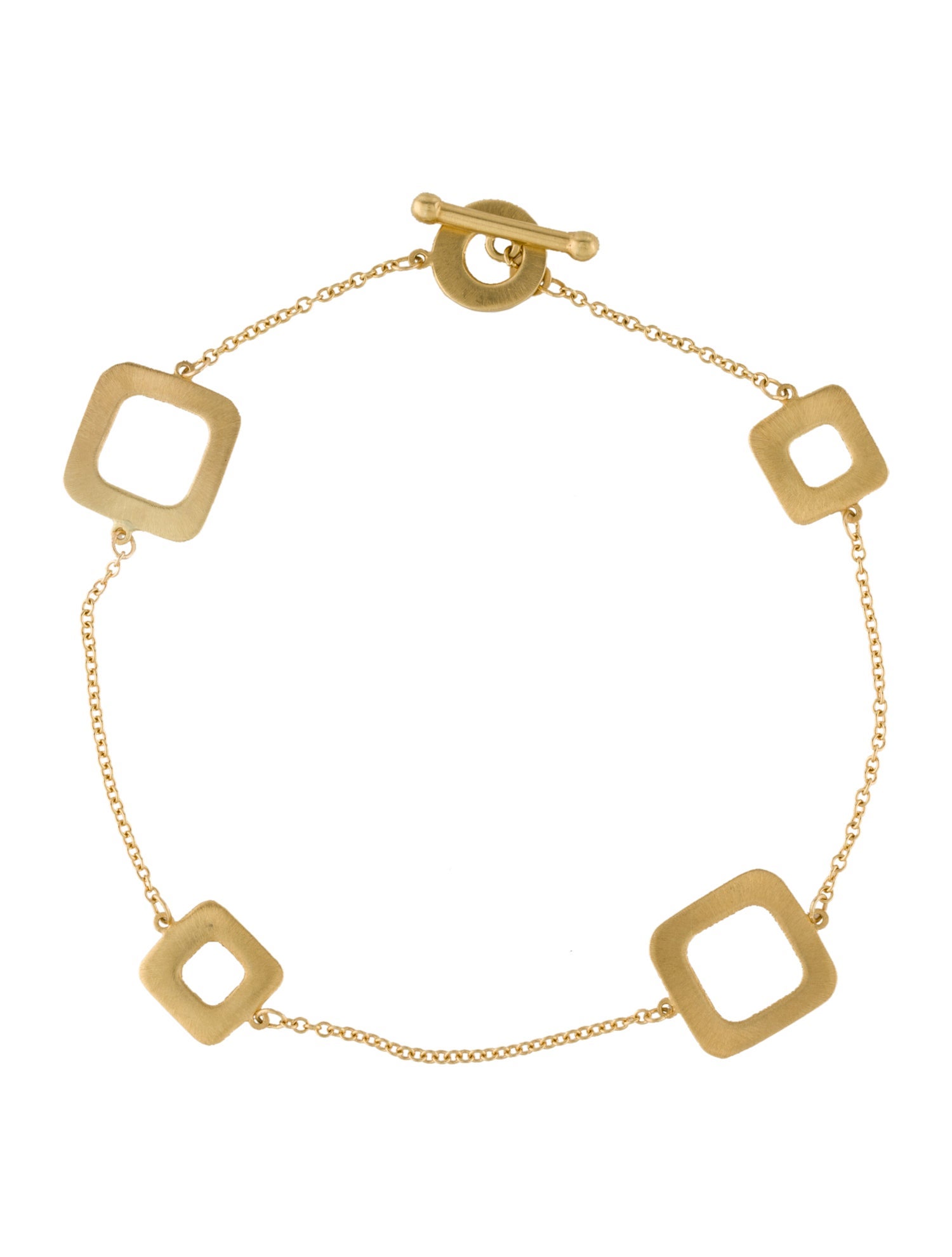 Roberto Coin 18K Square Station Toggle Bracelet