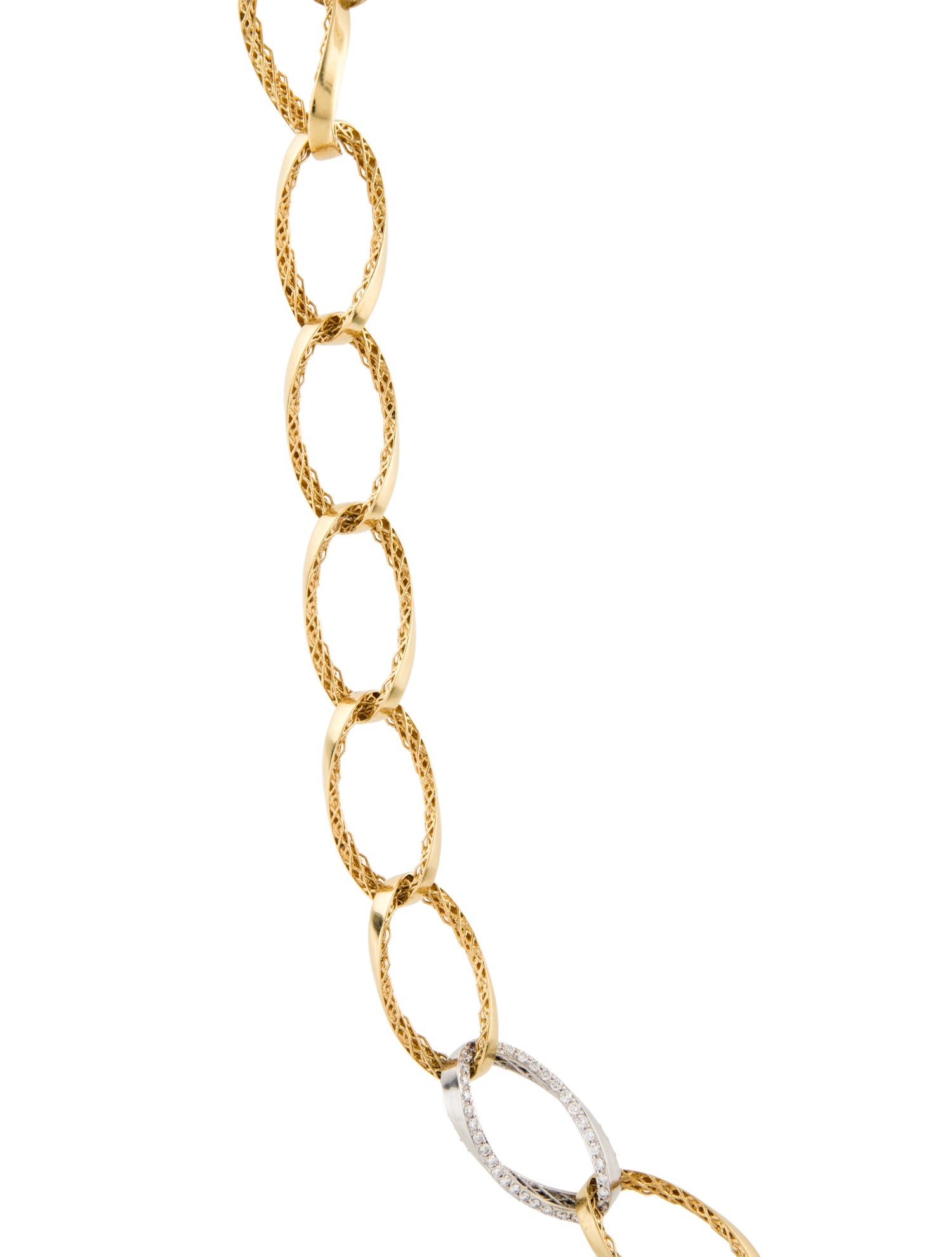 Roberto Coin 18K Diamond Oval Link Chain Necklace
