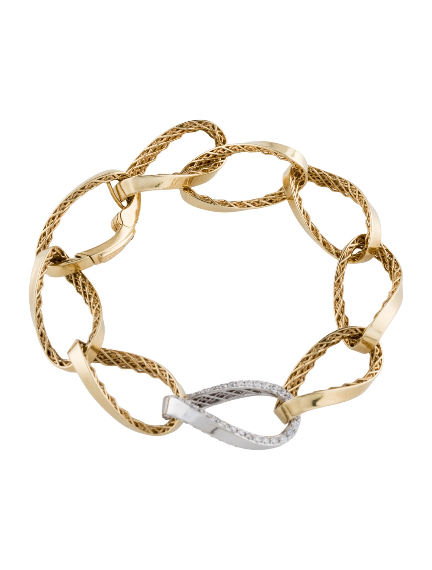 Roberto Coin 18K Diamond Twisted Link Bracelet