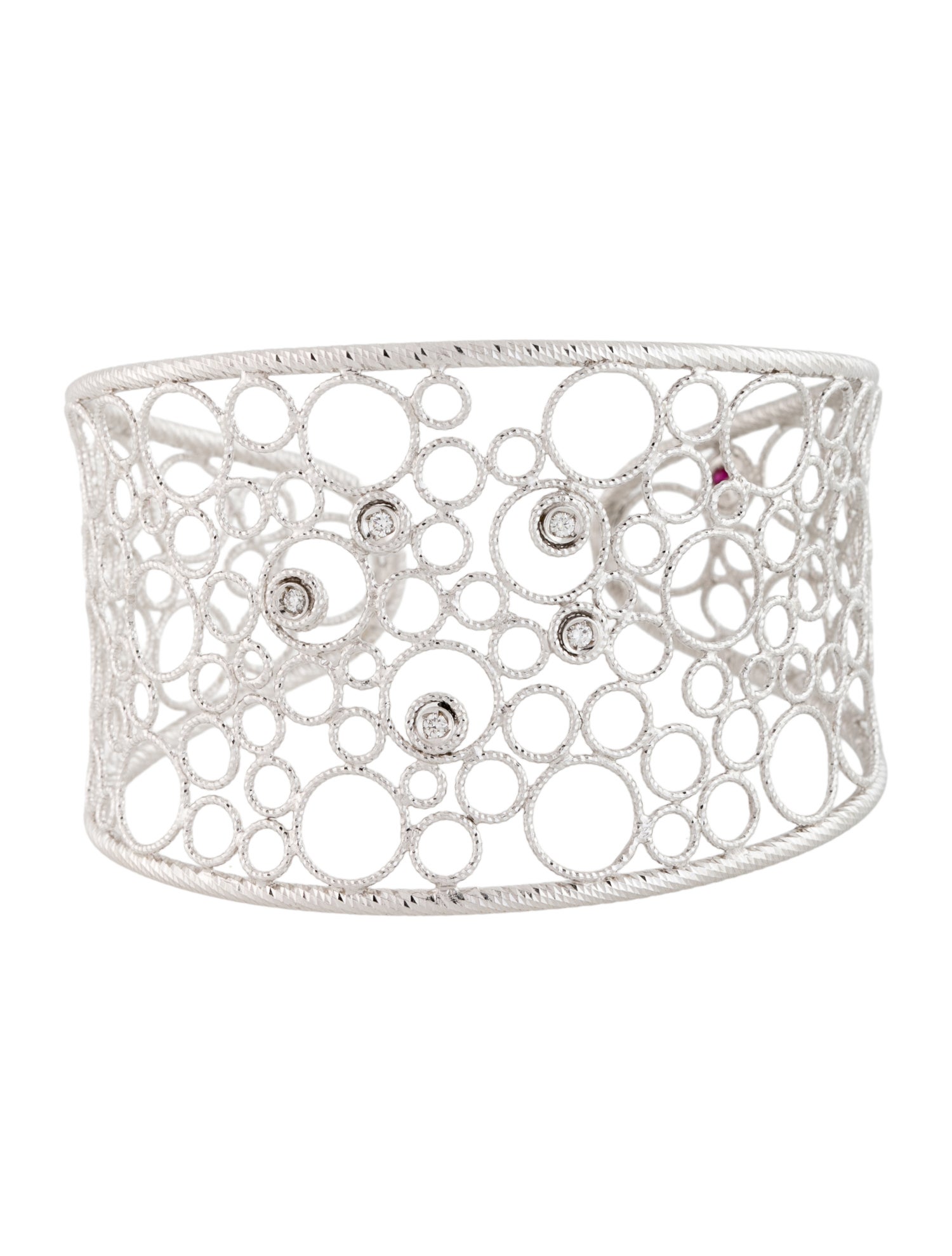 Roberto Coin 18K Diamond Bollicine Wide Cuff Bracelet
