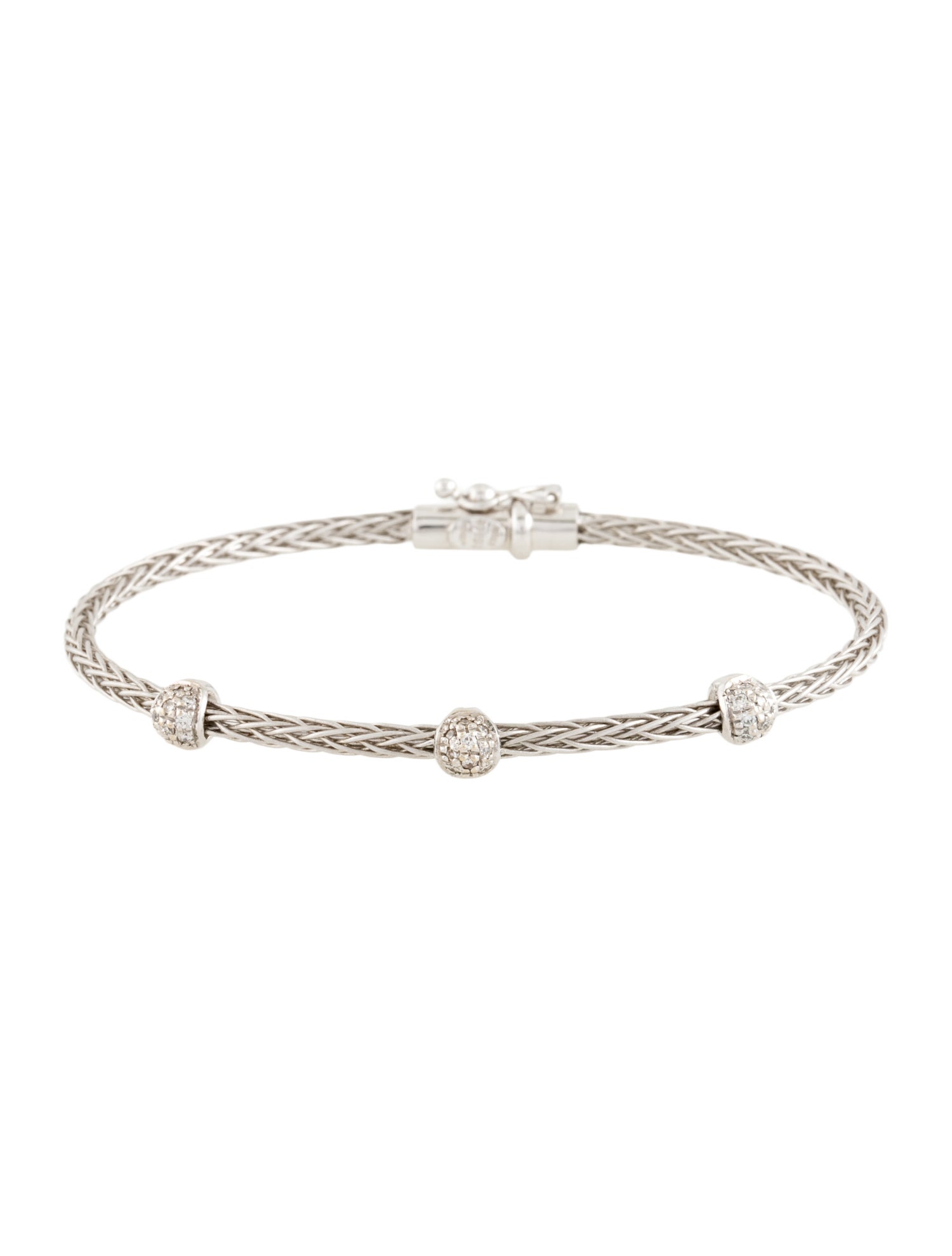 Roberto Coin 18K Diamond Woven Station Bracelet